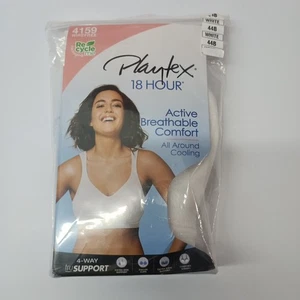 Playtex Women's 18 Hour Active Breathable Comfort Wireless Bra Size 44B White - Picture 1 of 4