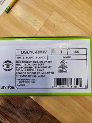 OSC10-RMW Leviton Low Voltage Ceiling Mount Occupancy Sensor 24 VAC/VDC Class 2 - Image 1 of 2
