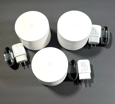 3 Pack Google Wifi Model AC-1304 Whole Home Mesh Wi-Fi System - Image 1 of 4