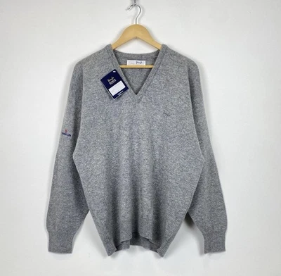 Suéter Jersey Pringle Of Scotland Lana Cuello en V Para Hombre Talla L Manga Larga Gris Top Foto 1 de 4