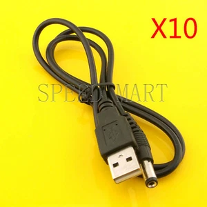 10 PIEZAS conector macho USB a enchufe de CC de 5,5 mmx2,1 mm cable cargador - Imagen 1 de 5