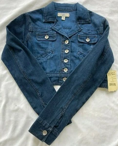 LEI BUTTON-UP DENIM JEAN JACKET * L.E.I. LONG-SLEEVE LEWIS WASH * SMALL * NEW - Picture 1 of 5