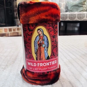 Wild Frontier Plush Throw Blanket 50"x60" Virgin Mary Virgen De Guadalupe NEW - Picture 1 of 3