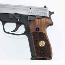 SIG P228 P229 Pistol GRIPS Engraved TURKISH WALNUT WOOD NICE Metal Logo New GRIP