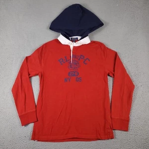 Ralph Lauren Sweater Boys Large Red Blue Shirt Casual Pullover Hoodie Kids/Youth - Picture 1 of 10