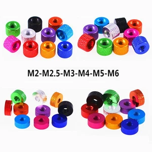 Knurled Thumb Nuts M2-M6 Through Hole Aluminum Alloy Hand Grip Knobs Round Nuts - Picture 1 of 23