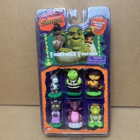 NEW 2006 Shrek Donkey Puss in Boots Dragon Fairytale Friends Mini Figure Set Cover