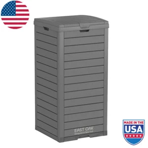 31 Gal Outdoor Trash Can Waterproof Resin W/Tiered Lid & Drip Tray Garbage Bin - Picture 1 of 9