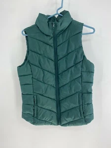 Girl's SO Zip Front Puffer Vest in Green Size S GUC - Picture 1 of 6
