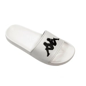 Kappa Unisex White/Black Slides 303GAD0 - Picture 1 of 3