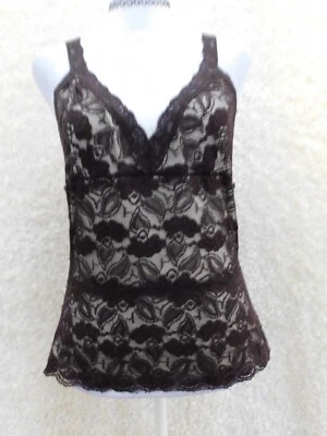 George кружева наложение темно-коричневый над бежевый верхний размер med - Изображение 1 из 3