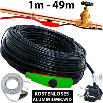 HEIZKABEL mit THERMOSTAT Rohrbegleitheizung Frostschutz 230V Heizleitung 1-49m ⭐ - Bild 1 von 4