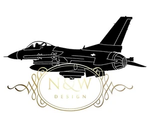 F-16 Fighting Falcon Jet Plane Aircraft Army Wall Window Vinyl Sticker Decor - Picture 1 of 5