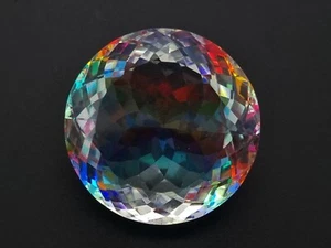 78.55 Ct Lab-Created EGL Certified Mystic Aura Quartz Round Cut Loose Gemstone - Picture 1 of 6