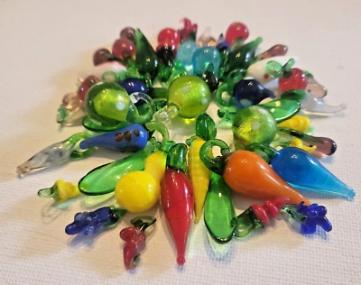 Perlenmix Kraut und Rüben Glasperlen Muranostil ca. 45 Teile Handarbeit - Bild 1 von 4