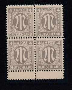 V. AM Post 2 z Viererblock Steg Unterrand Befund Hettler ** (mnh) - Bild 1 von 2