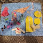 LOT OF VINTAGE BARBIE DOLL CLOTHES ACCESSORIES DOG LUGGAGE 
