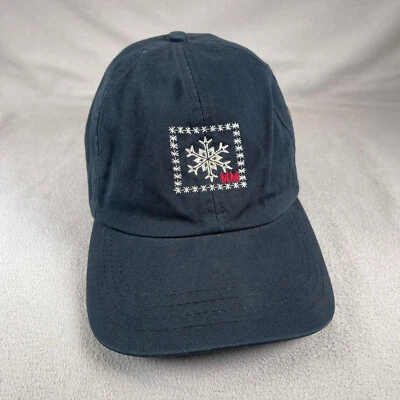 M Miller Snowflake Hat Men OS Blue Strapback Ball Cap Embroidered Winter - Image 1 of 4