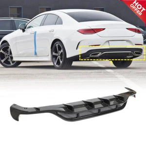 For Mercedes CLS Class C257 CLS450 CLS550 Carbon Fiber Rear Bumper Diffuser Lip - Picture 1 of 12