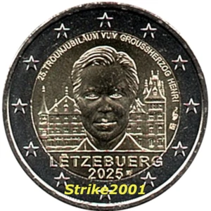 NEW !! 2 EURO COMMEMORATIVO LUSSEMBURGO 2025 FDC Granduca Henri NEW !!! - Picture 1 of 1