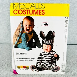 McCalls 7861 Mono Cebra y Tortuga Disfraz Juegos con disfraces Niños Pequeños 1/2 2 Patrón - Imagen 1 de 4