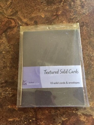 NEW!JoAnn CraftEssentials Textured Solid Cards (10 Cards & 10 Envelopes) Black - Image 1 of 2