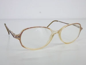 Continental Vintage Frames Alice Eyeglasses Gold Ton 70s Full Rim Eyewear - Picture 1 of 13