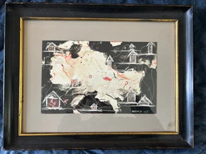 ORIGINAL ABSTRACT ARTWORK BY NAROMJI 1953 / AKA SERIAL PRANKSTER JIM MORAN - Picture 1 of 9