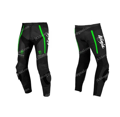 KAWASAKI NINJA Courses Pantalon de Moto en Cuir Pantalon de Motard en Cuir 48,58 - Photo 1/2