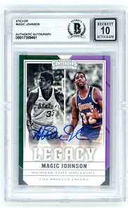 MAGIC JOHNSON Signed 2017 Panini Contenders Draft Picks #27 BAS 10 Auto - Picture 1 of 2
