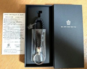 Toyota Crown emblem key charm chain recycled leather novelty From Japan New - Picture 1 of 3
