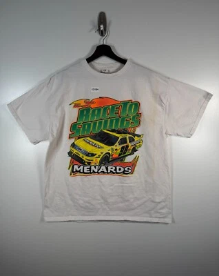 Delta Hombres Paul Menard Carrera al Ahorro Gráfico Nascar Camiseta Blanca Talla XL 22.5x29 Foto 1 de 4