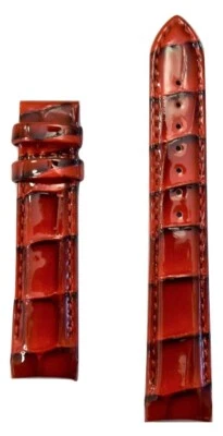 Original Tissot Ladies Fits Case-Back # T035210A RED Patent Leather Band Strap - Image 1 of 2
