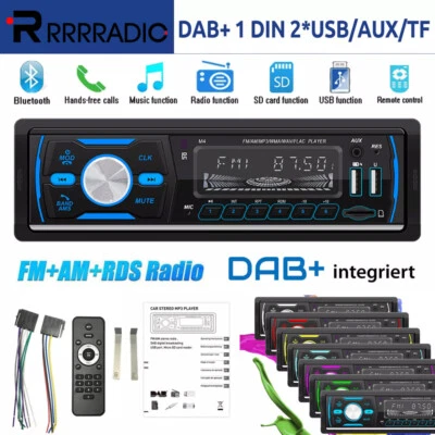 1 DIN Autoradio Bluetooth DAB+ RDS AM FM SD AUX IN mit USB Freisprecheinrichtung - Bild 1 von 4