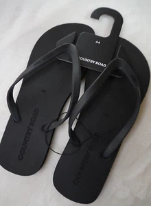 Country Road Size 44 / 10 Thongs Shoes Mens Rubber Thong Flip Flops Black $59 - Picture 1 of 15