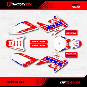 Red White & Blue Shift Racing Graphics kit Fits 04-10 Honda Crf100 CRF 100 Decal - Foto 1 di 2