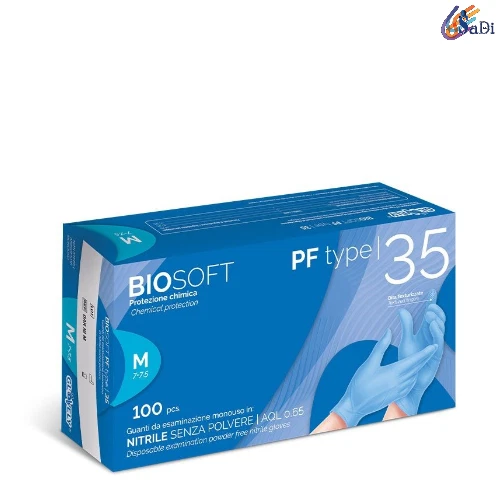 RAYS 100 GUANTI IN NITRILE SENZA POLVERE MONOUSO BLU S/M/L/XL USO ALIMENTI NO TALCO