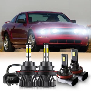 For Ford Mustang GT 2005-2012 6000K LED Headlight High/Low Fog Light Bulbs kit - Picture 1 of 17