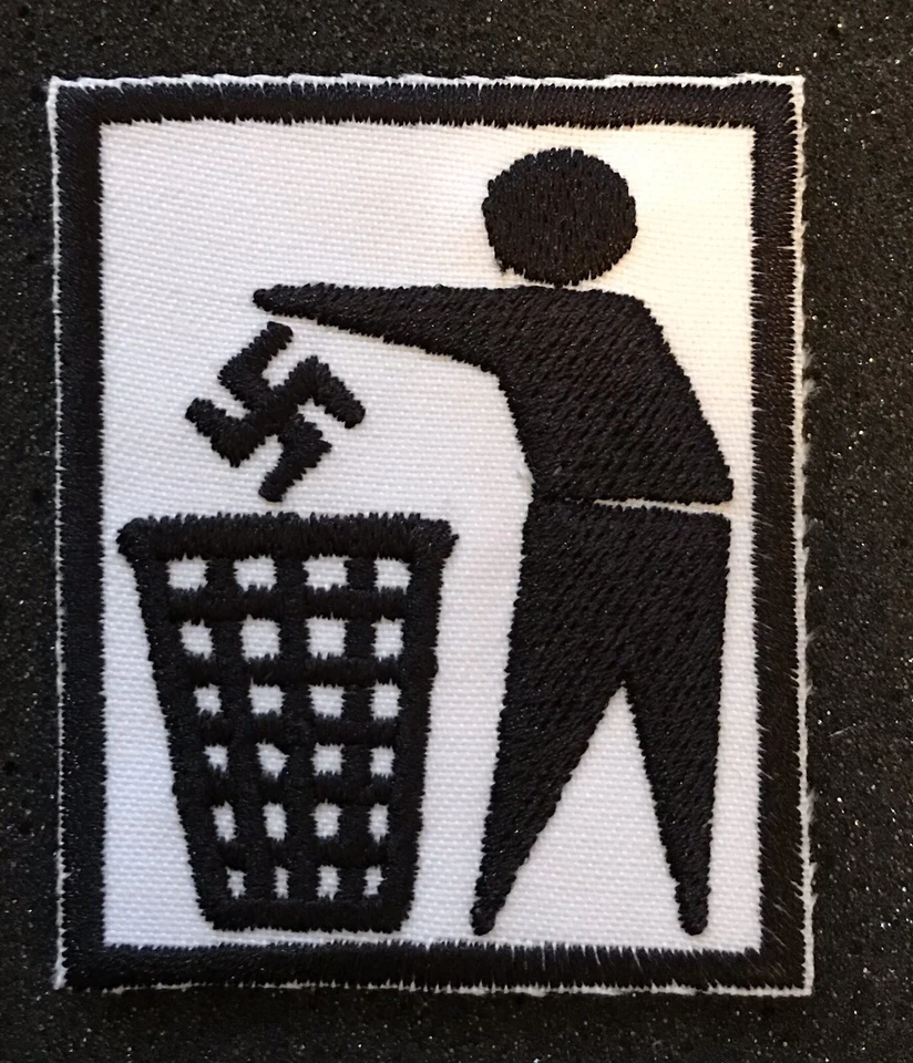 Patch Écusson Brodé  Punk Antifasciste Blanc Et Noir - Photo 1/1