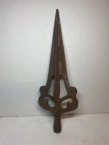 Large Vintage Iron Architectural Fence Post Flag Pole Topper Finial Salvage Cover