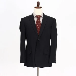 Express 42R Black Sport Coat Blazer Jacket Striped 2B Wool - Picture 1 of 11