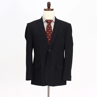 Express 42R Black Sport Coat Blazer Jacket Striped 2B Wool - Image 1 of 4