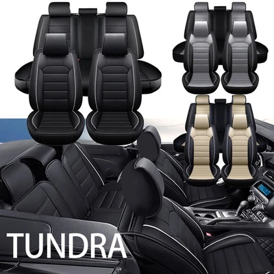 Fits For Toyota Tundra 2008-2025 Car 5-Seat Cover Leather Front Rear Set Cushion Foto 1 de 4