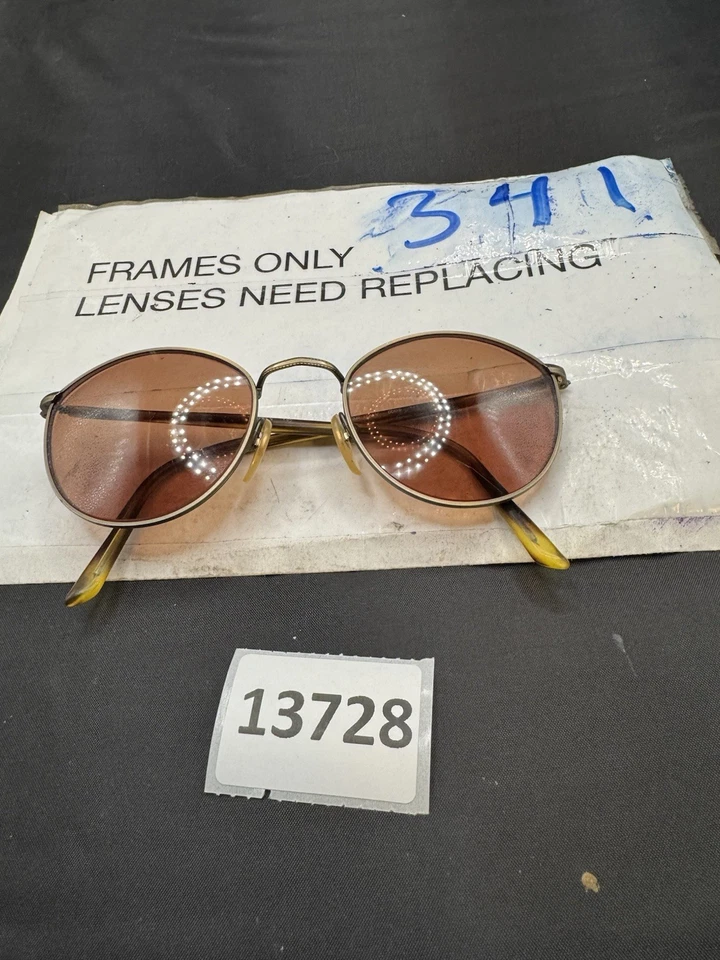 Gafas de sol redondas vintage Polo Ralph Lauren hechas en Italia 135 mm 738/S bronce Foto 1 de 4