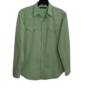 Ralph Lauren Black Label Embroidered Western Shirt Size Large Green Long Sleeve - Picture 1 of 11