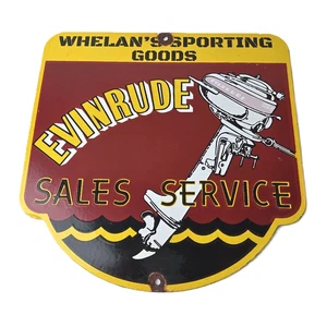 Letrero fueraborda Evinrude de colección - Letrero de bomba de gas de pesca marina de porcelana - Imagen 1 de 14