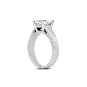 3/4ct L VS1 Princess Natural Diamond 950 Plat. Solitaire Engagement Ring - Picture 1 of 3