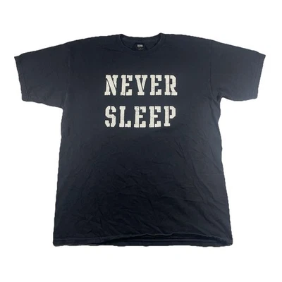 Camiseta Obey Para Hombre Grande Negra Manga Corta Tema Nunca Dormir Calce Clásico Crew Foto 1 de 4