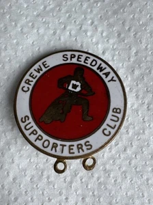 Crewe Speedway Supporters Club Emaille Abzeichen 60er Jahre - kostenloser Versand - Bild 1 von 2