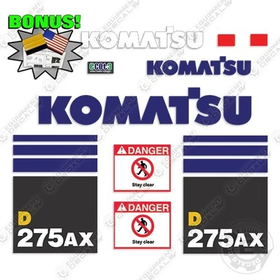 Kit de calcomanías para reemplazos de topadora Komatsu D275AX-3 - ¡CALCOMANÍAS DE VINILO 3M! +BONO Foto 1 de 2